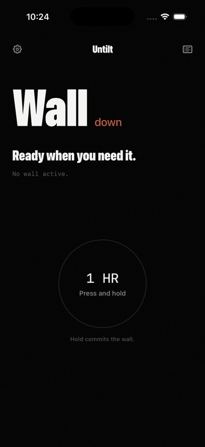 Wall down · ready when you need it